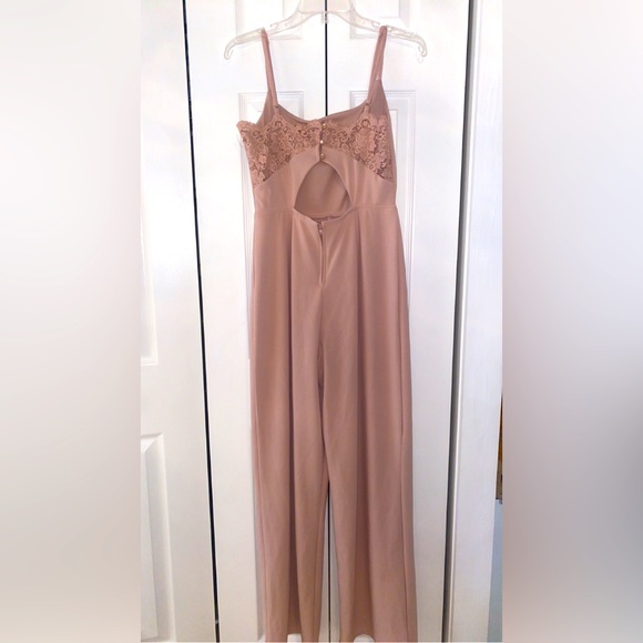 Altar’d State Blush Pink Jumpsuit with Lace - Picture 1 of 4